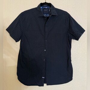 Denim and flower men’s navy polka dot shirt size medium